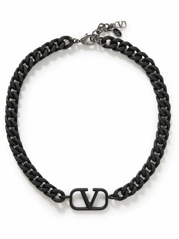 Photo: Valentino - Valentino Garavani VLOGO Rubberized Metal Necklace