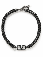 Valentino - Valentino Garavani VLOGO Rubberized Metal Necklace