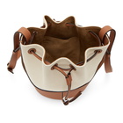 Loewe Off-White and Tan Canvas Small Balloon Bag