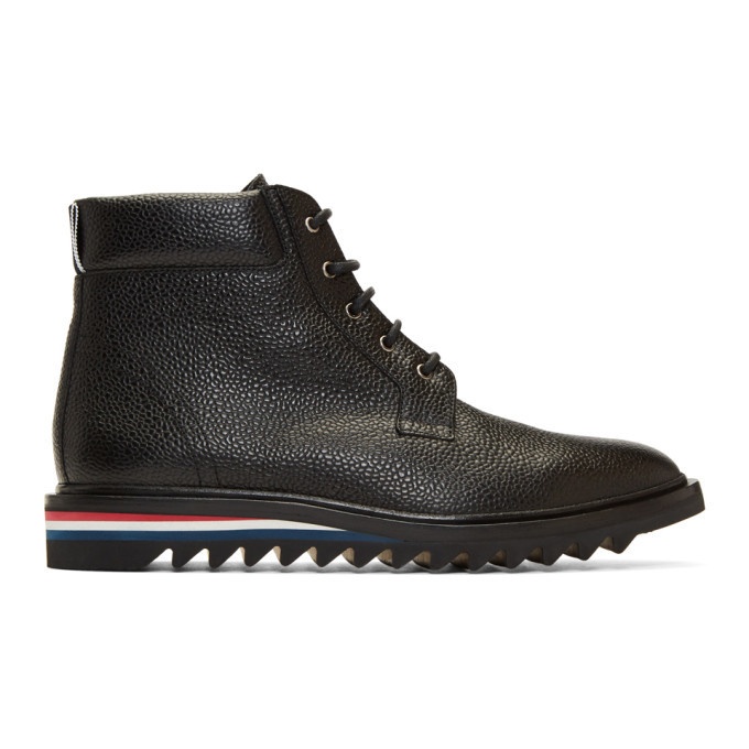 Photo: Thom Browne Black Cropped Blucher Lace-Up Boots