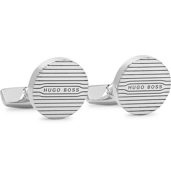 Photo: Hugo Boss - Jane Logo-Detailed Silver-Tone Cufflinks - Silver