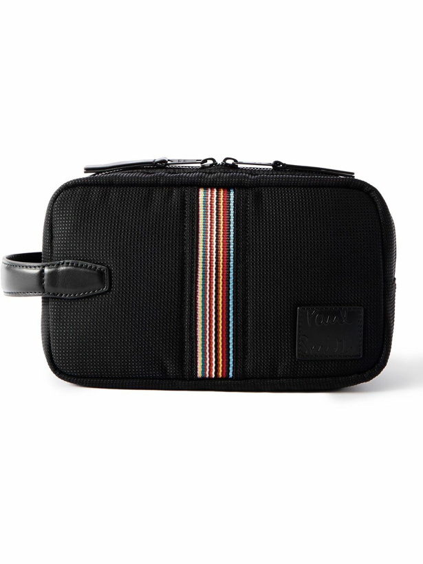 Photo: Paul Smith - Stripe-Detailed Leather-Trimmed Mesh Wash Bag
