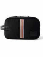 Paul Smith - Stripe-Detailed Leather-Trimmed Mesh Wash Bag