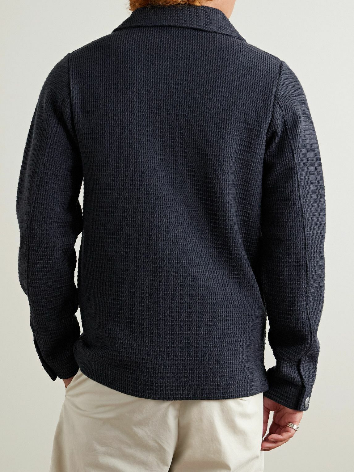 S.N.S Herning - Radial Textured Virgin Wool Jacket - Blue