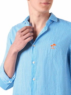 MC2 Saint Barth Man Striped Linen Pamplona Shirt