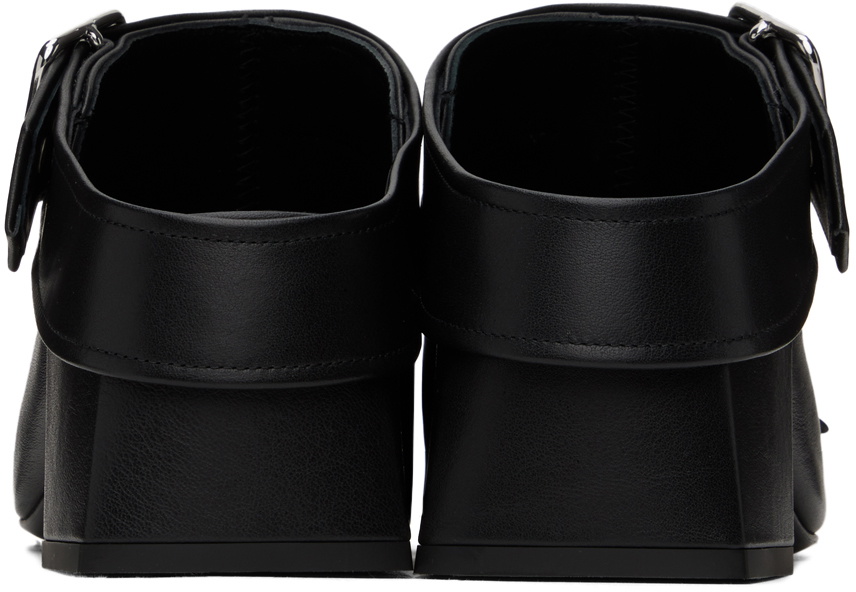 Courrèges Black Gogo Leather Mules