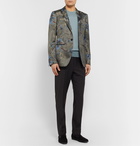 Etro - Grey Slim-Fit Jacquard Tuxedo Jacket - Green