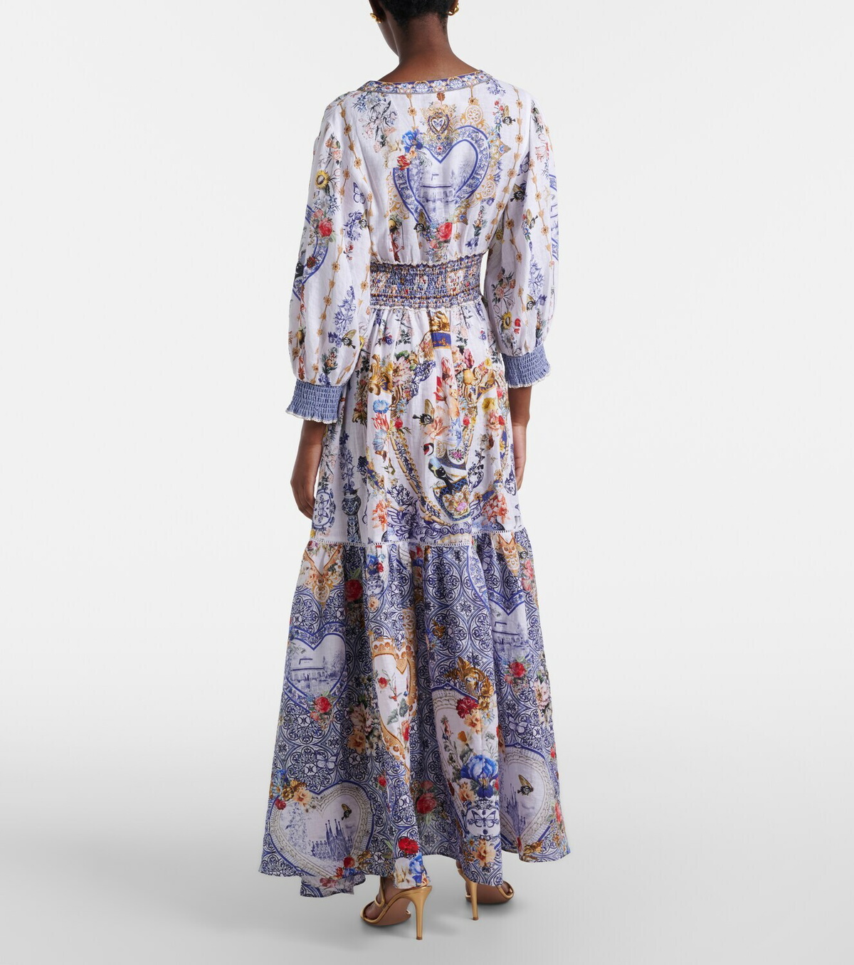Camilla Printed linen maxi dress