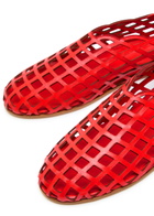 Gia Borghini Peek-a-boo Leather Ballerina Flats Red
