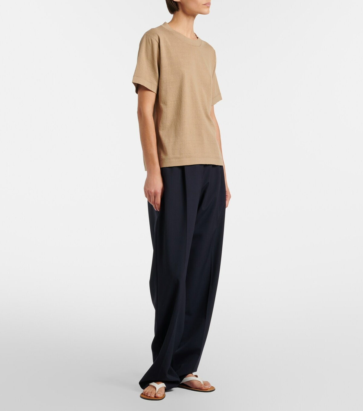 The Row Orlan cotton and silk-blend T-shirt