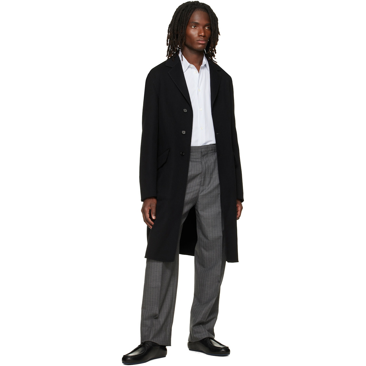 Jil Sander Black Melton Coat