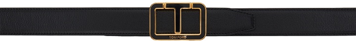 Photo: TOM FORD Black Logo Buckle Belt