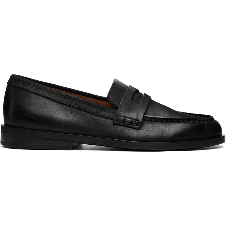 Photo: Marsèll Black Mocasso Waxed Reversed Leather Loafers