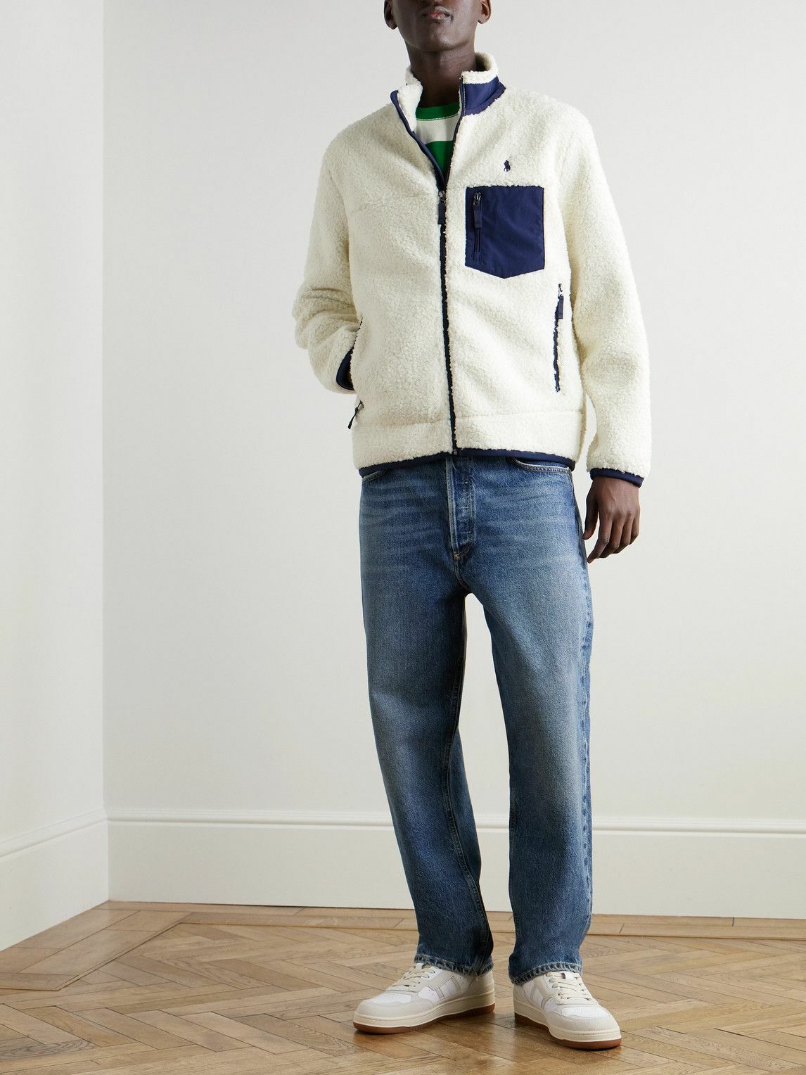 Polo Ralph Lauren - Logo-Embroidered Shell-Trimmed Fleece Jacket