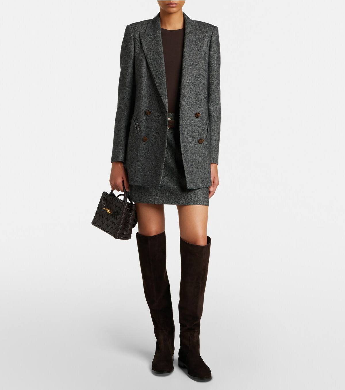 Blazé Milano Everyday herringbone wool-blend blazer