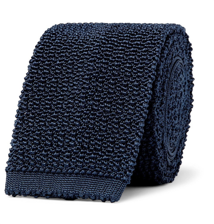 Photo: Dunhill - 6cm Knitted Mulberry Silk Tie - Men - Navy
