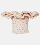 Markarian Dalia floral off-shoulder cotton top