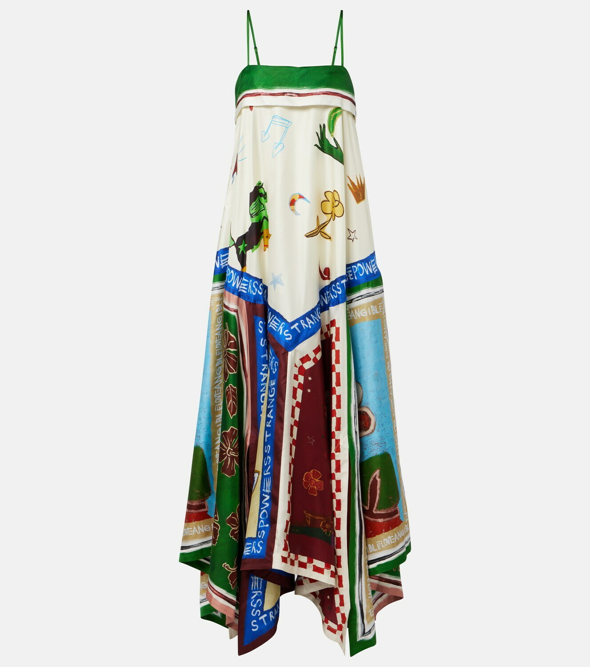 Alémais x MLAK Tangible Love printed silk midi dress