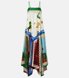 Alémais x MLAK Tangible Love printed silk midi dress