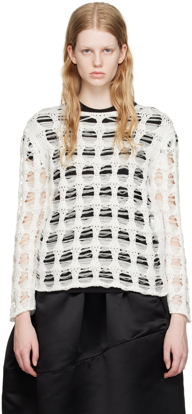 Photo: Comme des Garçons Off-White Laddered Sweater