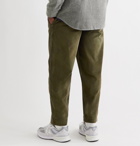 Folk - Signal Tapered Cropped Pleated Cotton-Corduroy Trousers - Green