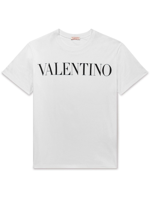 Photo: Valentino - Logo-Print Cotton-Jersey T-Shirt - White