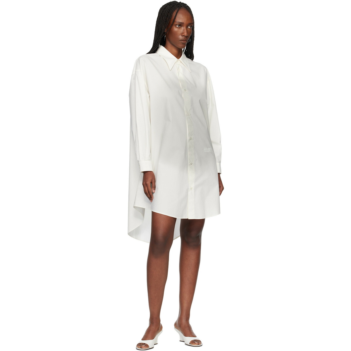 MM6 Maison Margiela Off-White Cotton Poplin Minidress