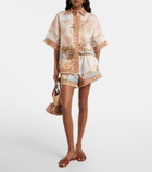 Zimmermann Mahon printed linen shorts