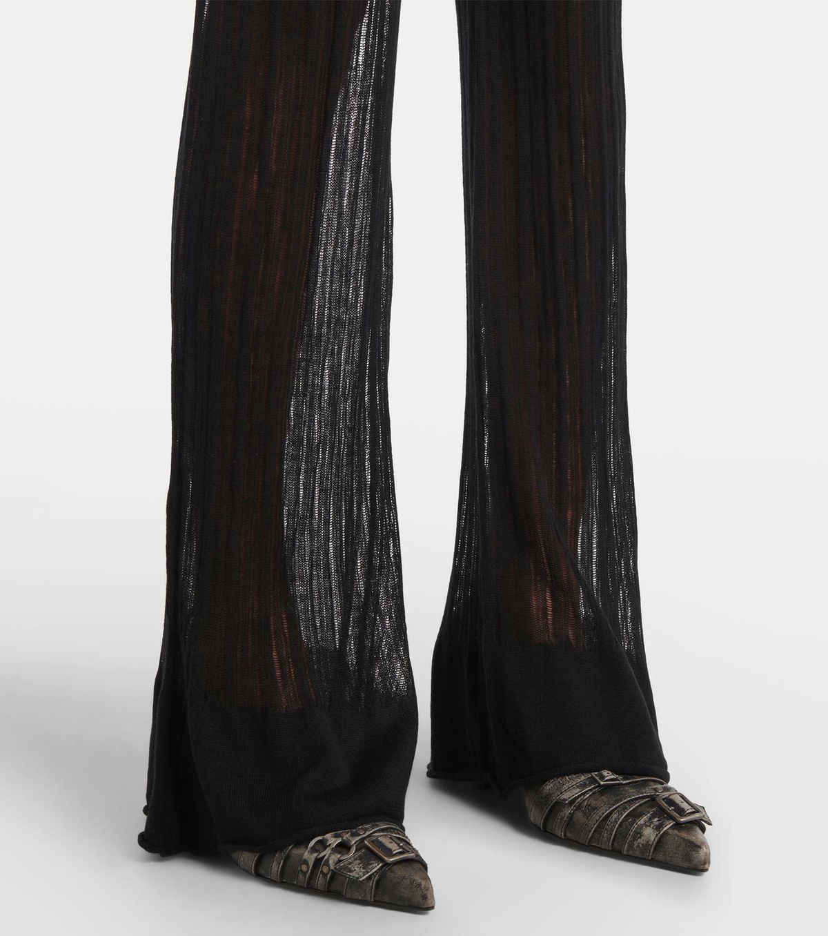 Didu Low-rise faux leather flared pants
