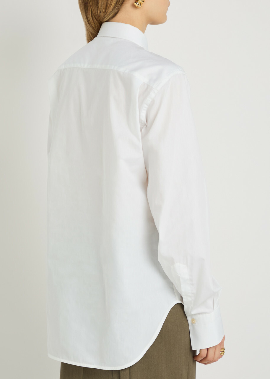 Victoria Beckham Pintuck Cotton-poplin Shirt White