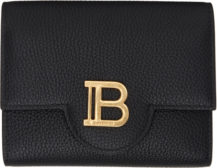 Photo: Balmain Black B-Buzz Trifold Wallet