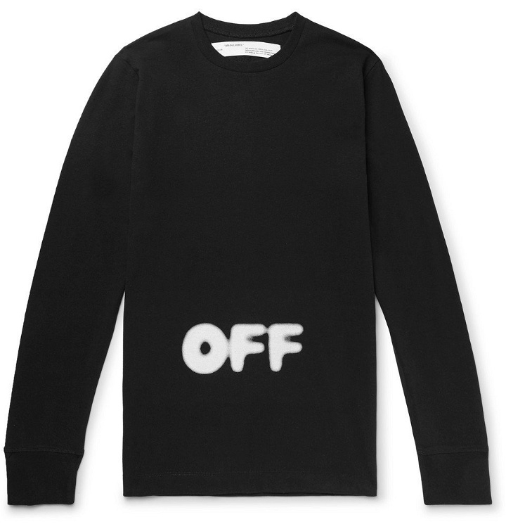 Photo: Off-White - KidMoGraph Logo-Print Cotton-Jersey T-Shirt - Men - Black