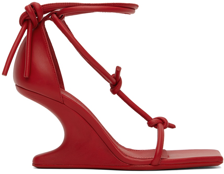 Photo: Rick Owens Red Cantilever 8 T Straps Heeled Sandals