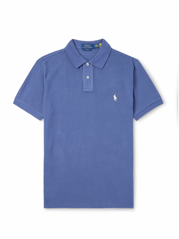 Photo: Polo Ralph Lauren - Logo-Embroidered Cotton-Piqué Polo Shirt - Blue