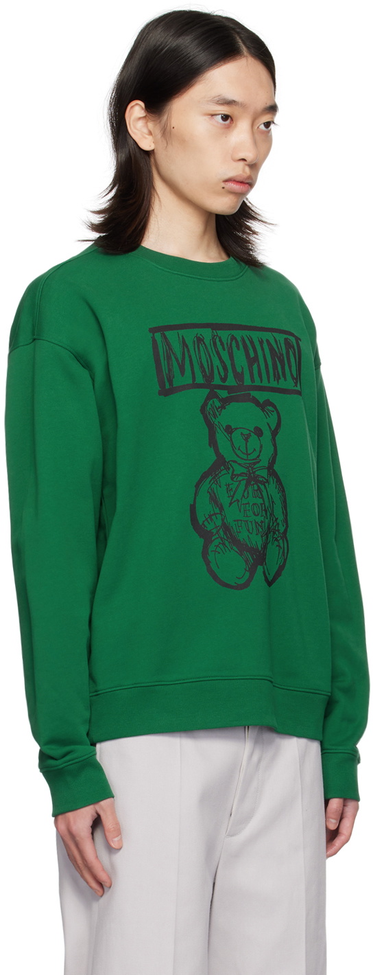 Moschino Green Teddy Bear Sweatshirt
