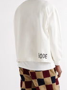 BODE - Embroidered Loopback Cotton-Jersey Sweatshirt - White