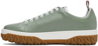 Thom Browne Green Cable Knit Court Low-Top Sneakers