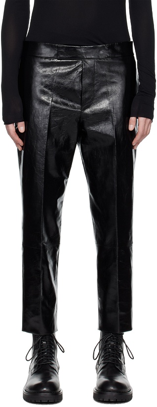 Photo: SAPIO Black Vitellino Leather Pants