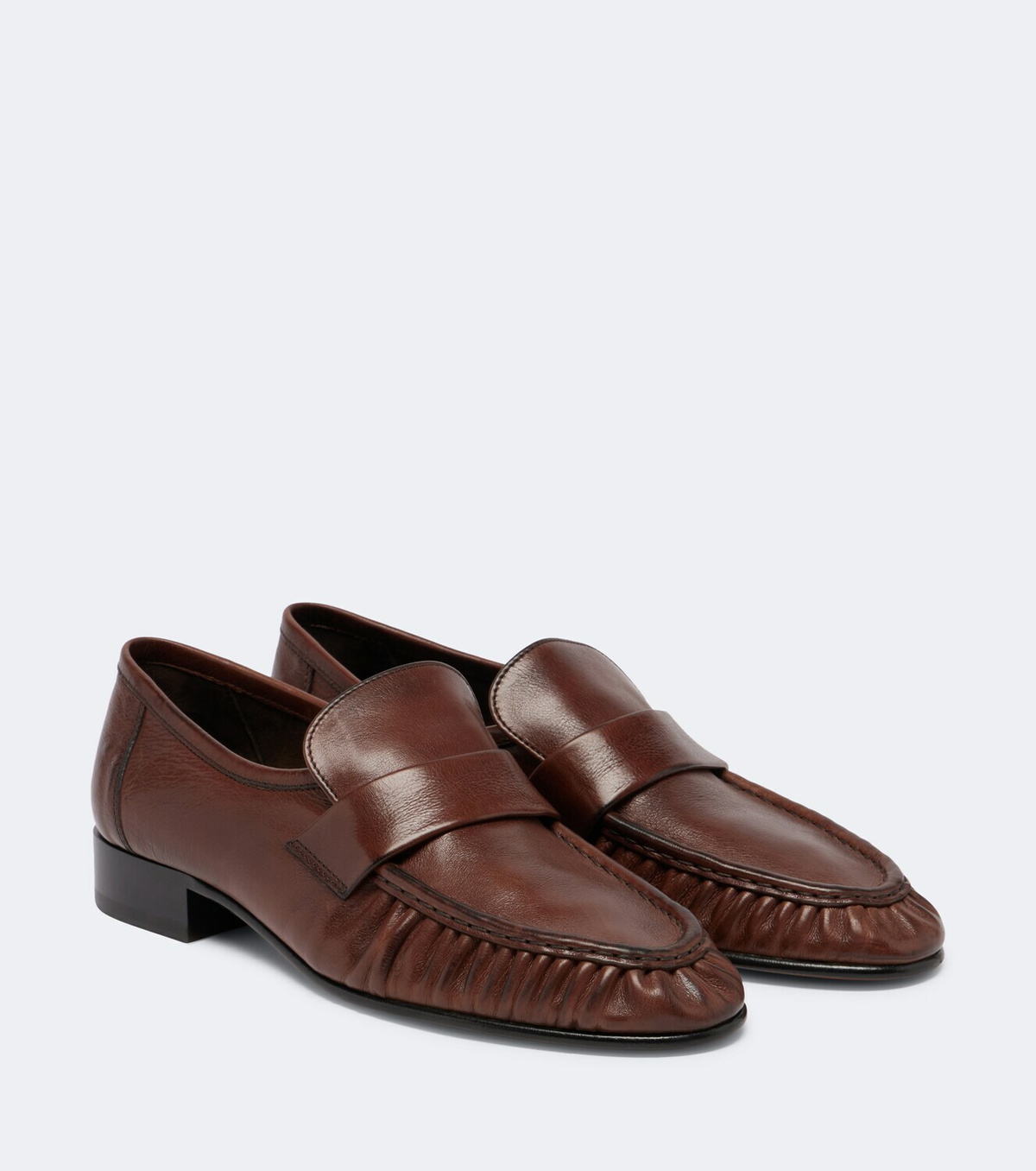 The Row Soft ruched leather loafers