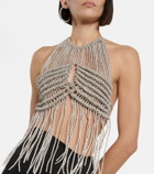 Giuseppe di Morabito Crystal-embellished crochet top