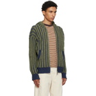 Cawley Green & Navy Ribbed Zip-Up Hoodie
