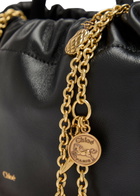 Chloe Icon Charm-embellished Drawstring Leather Pouch - Black - One Size