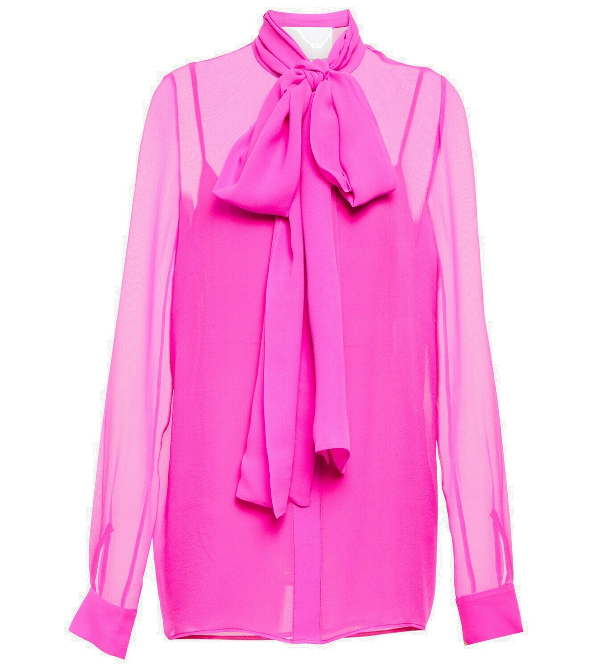 Costarellos Quinn tie-neck silk chiffon blouse Costarellos