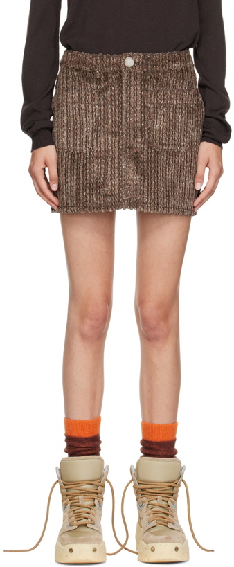 Photo: Acne Studios Brown Printed Miniskirt