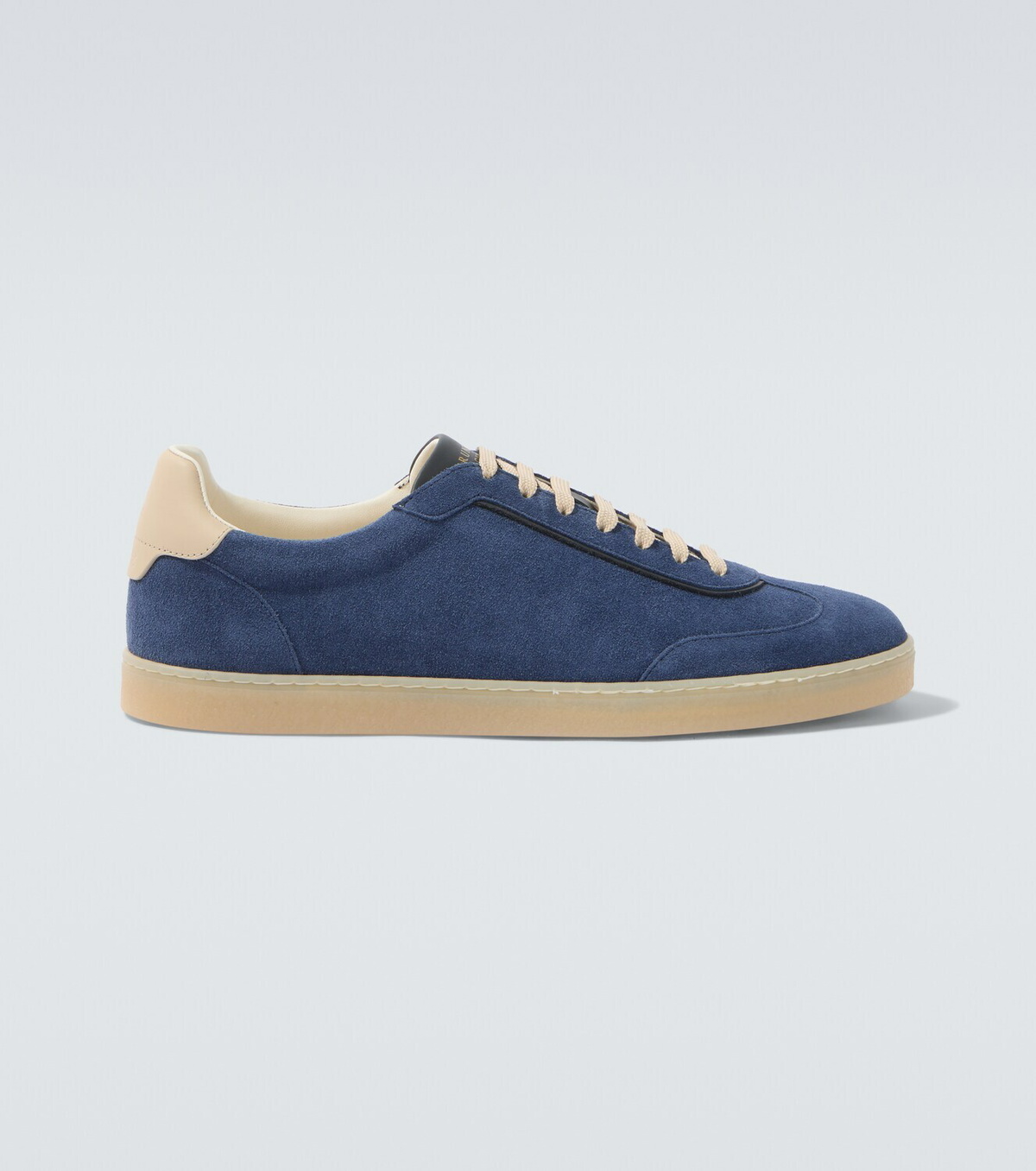 Brunello Cucinelli Leather-trimmed suede sneakers