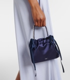 Jimmy Choo Drawstring Mini embellished satin top-handle bag