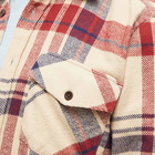 Portuguese Flannel Men's Coachella Check 2 Pocket Overshirt in Beige/Red/Navy