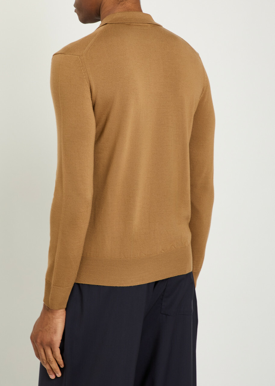 Aurélien Wool Polo Shirt Caramel