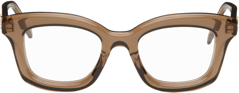 LOEWE Brown Square Acetate Glasses Loewe