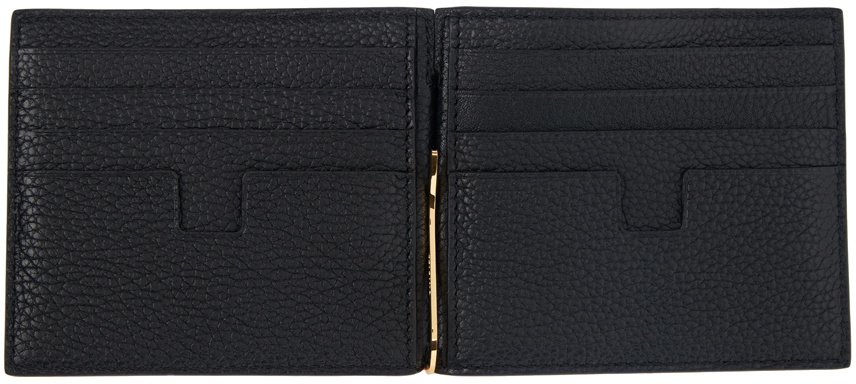 TOM FORD Black Grained Leather Money Clip Wallet TOM FORD